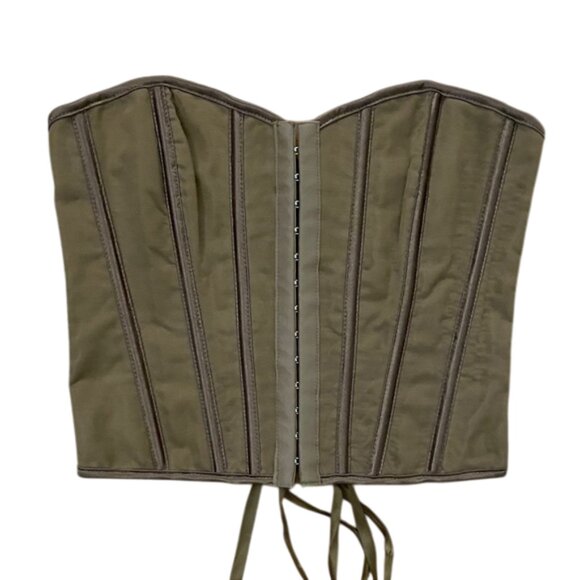 Brown Lace Up Structured Corset Womens Size Small - Picture 1 of 10